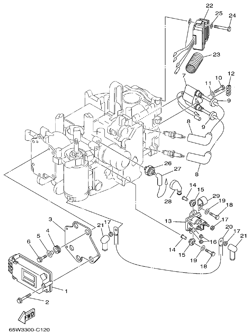 Yamaha F20A, F25A ELECTRICAL 1 parts diagram